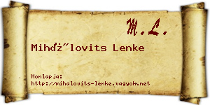 Mihálovits Lenke névjegykártya