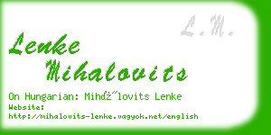 lenke mihalovits business card